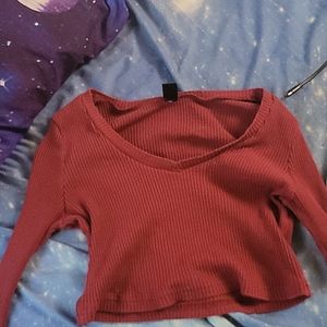 Wine red crop top